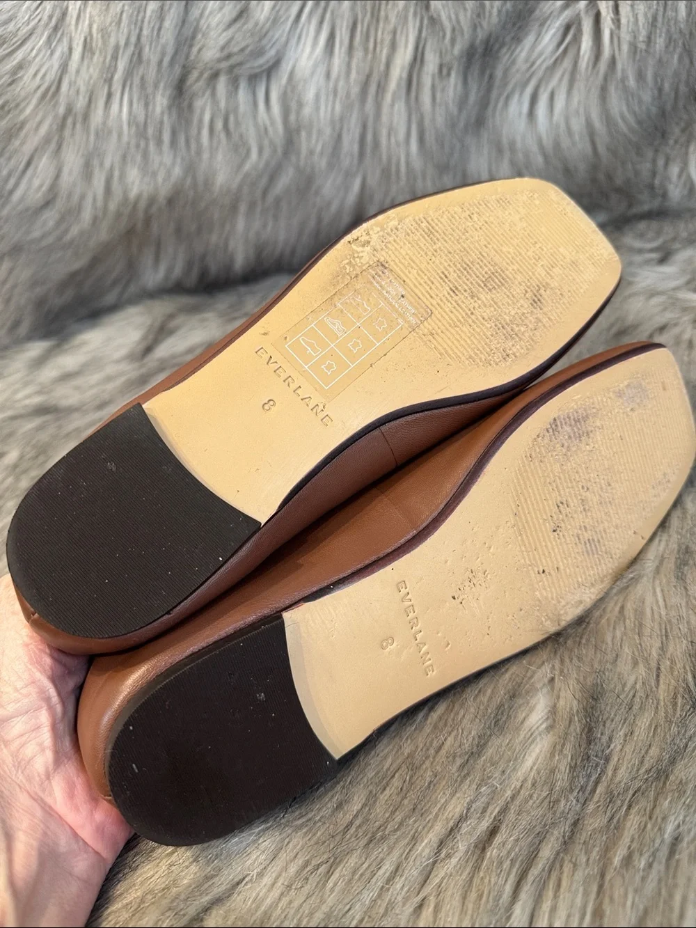 Everlane Women's Leather Slip-On Loafers in Tan-Brown Size 8